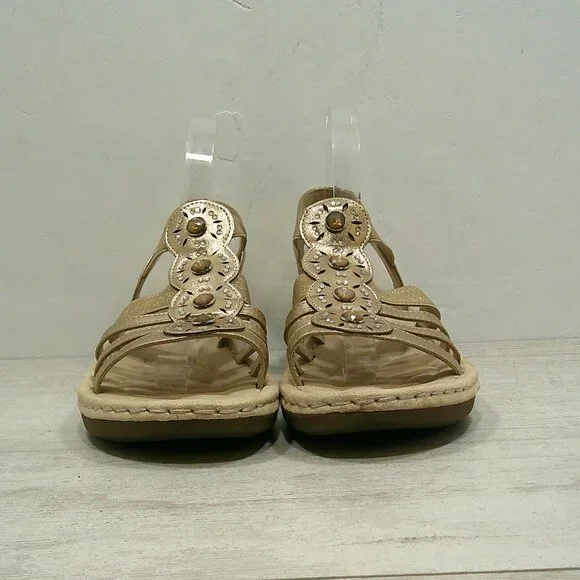 Cliffs White Mountain Camryn Metallic Gold Embellished Comfort Sandals Size 9.5 - Picture 3 of 11